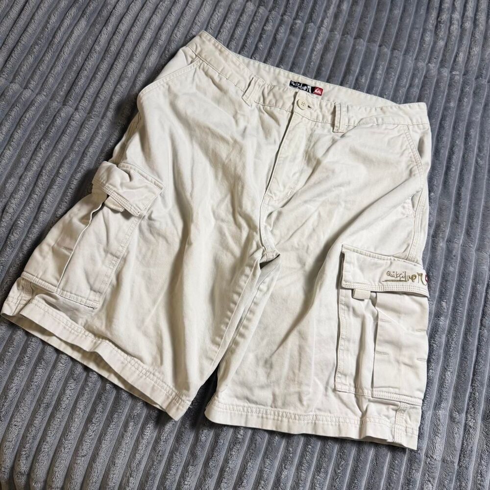 y2k 2000’s Rare Quicksilver Baggy Cargo Shorts Soft Surfwear Summer Size 33